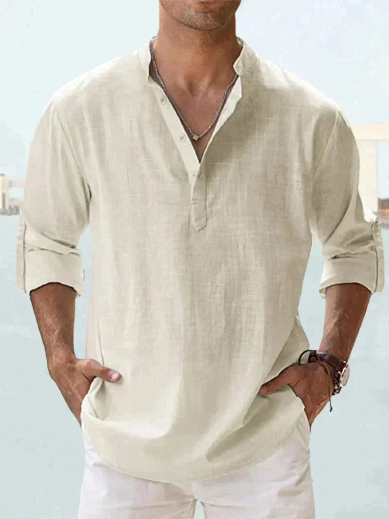 Men's Long Sleeve Relaxed Resort Collar Shirt