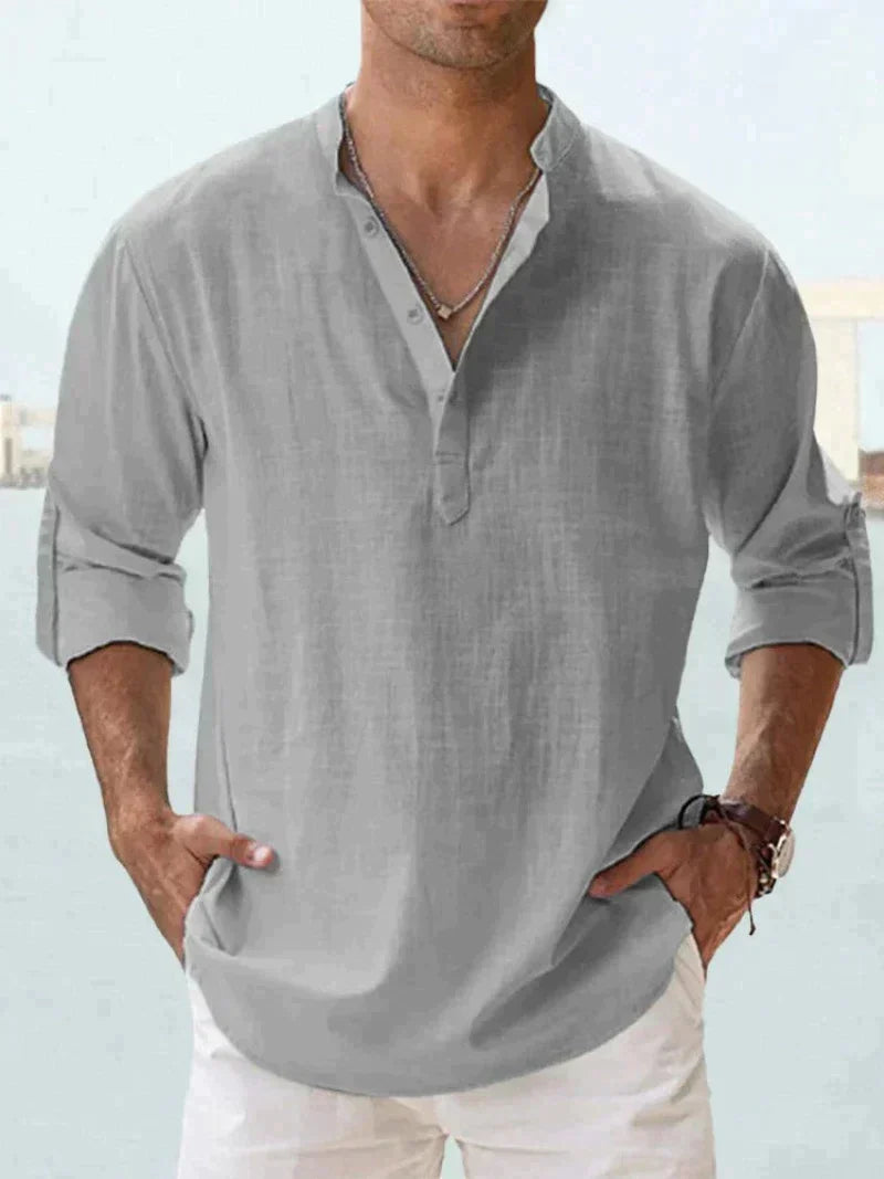 Men's Long Sleeve Relaxed Resort Collar Shirt