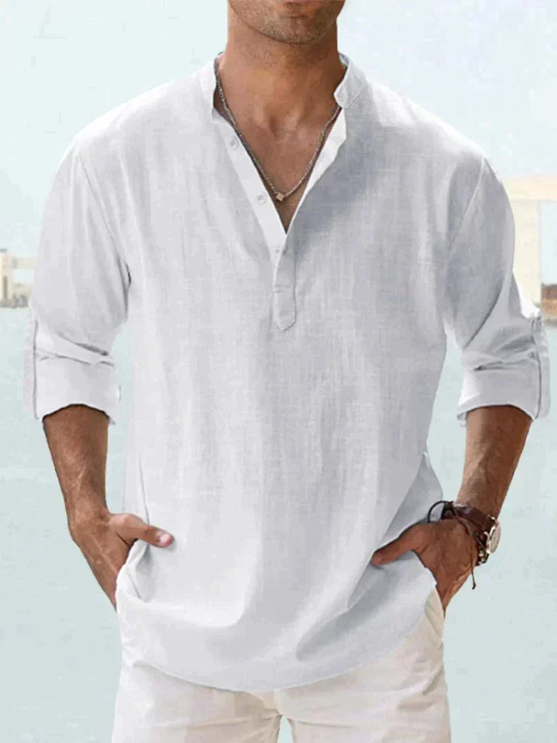 Men's Long Sleeve Relaxed Resort Collar Shirt