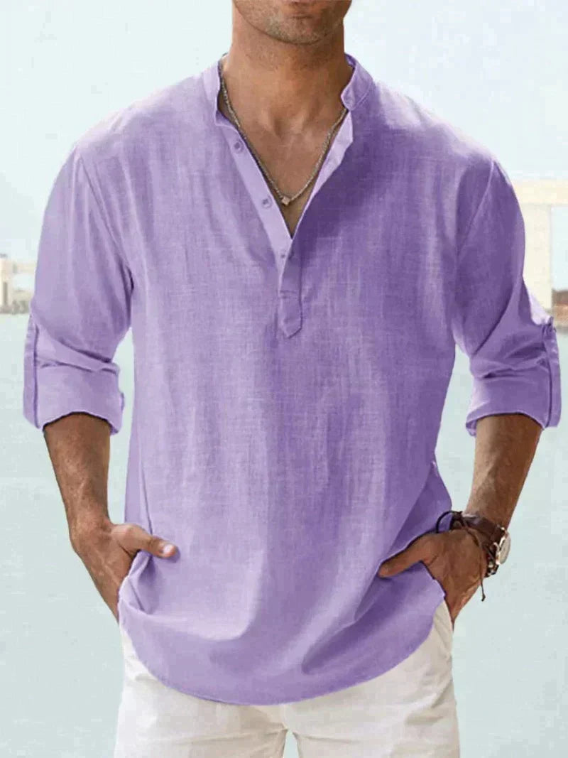 Men's Long Sleeve Relaxed Resort Collar Shirt