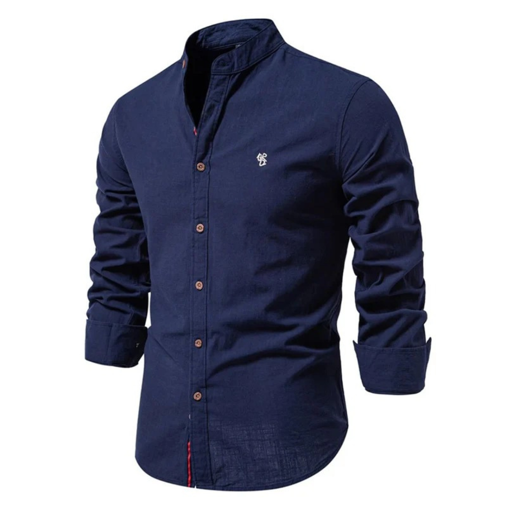 Men's Smart Casual Grandad Collar Shirt