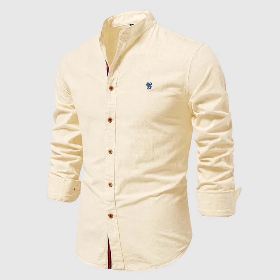Men's Smart Casual Grandad Collar Shirt