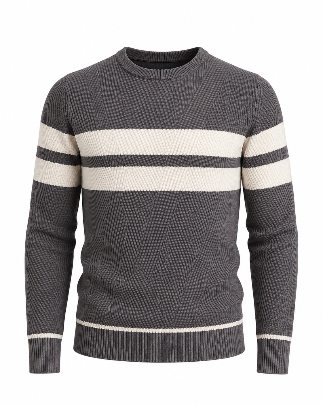 Men's Everyday Textured Knit Crew Neck Pullover