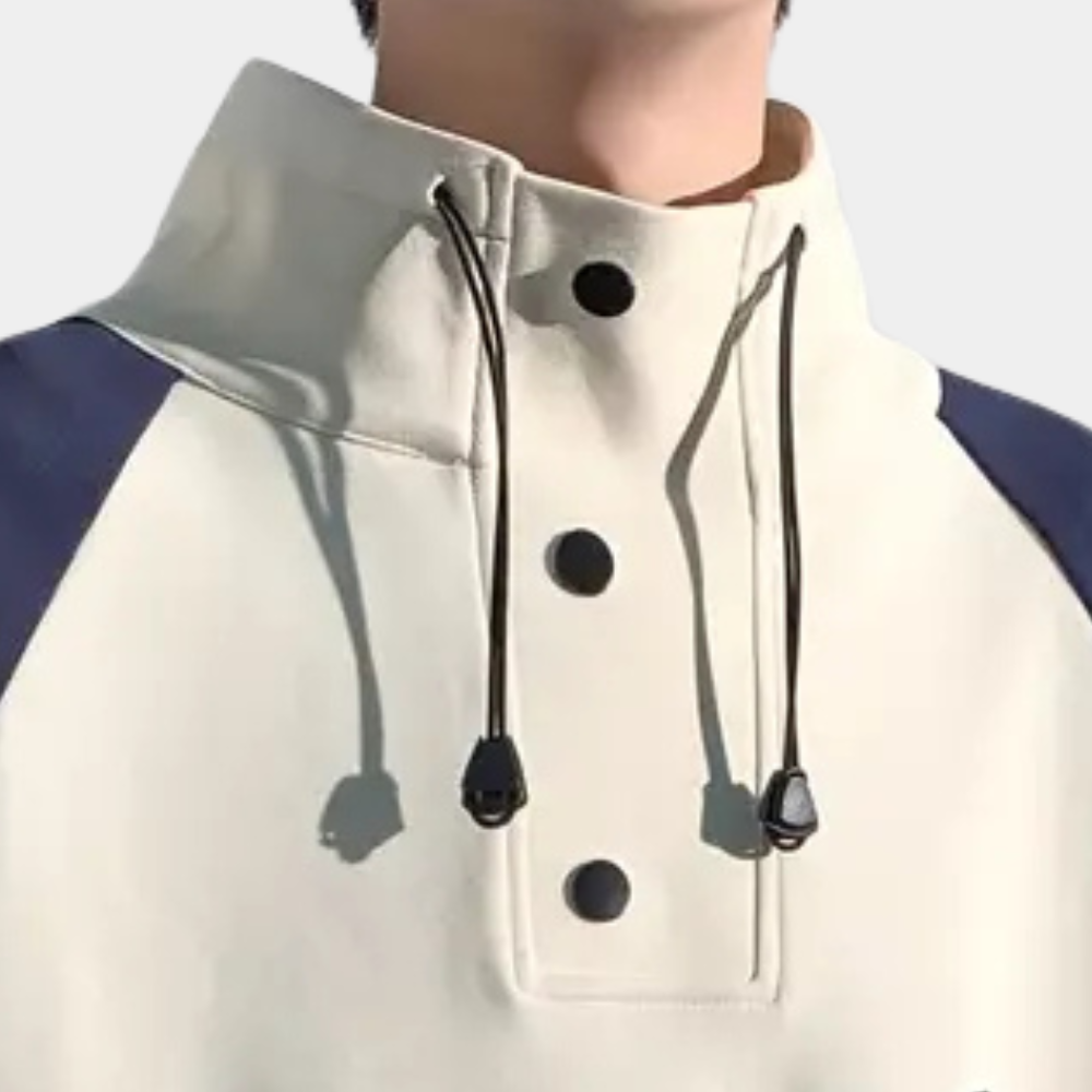 Men's Printed High-Collar Overhead Sweatshirt