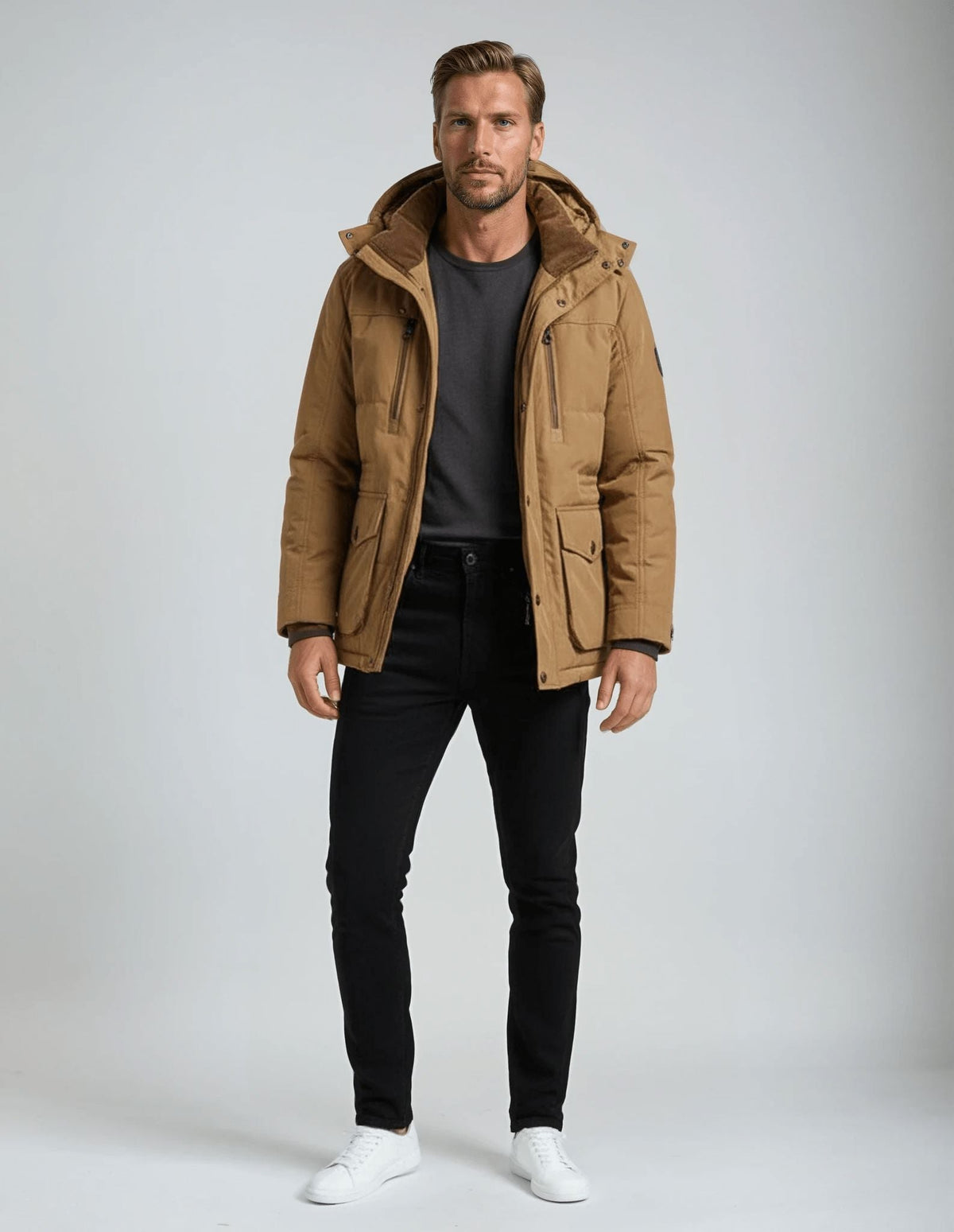 Men's Insulated Hooded Winter Overcoat