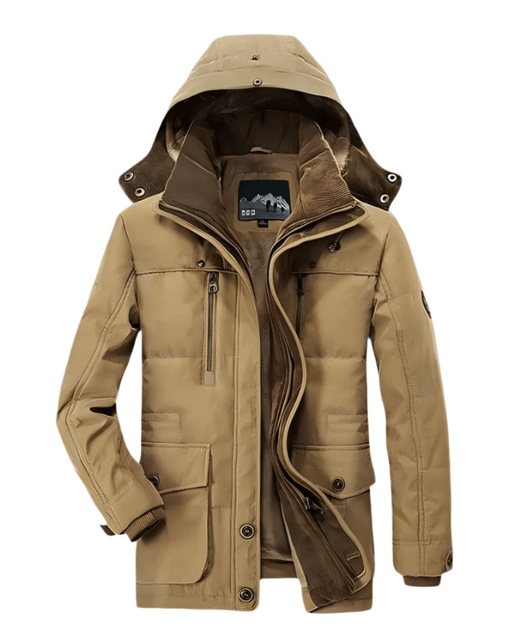 Men's Insulated Hooded Winter Overcoat