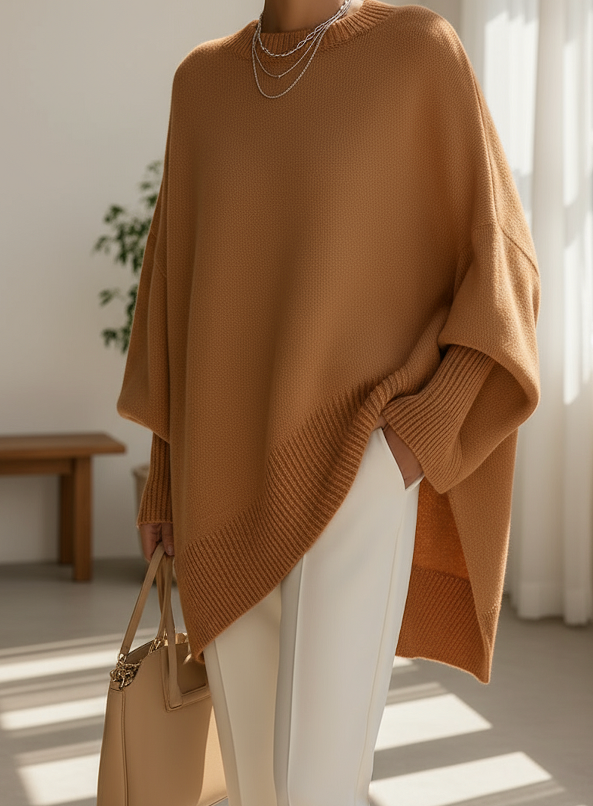Women's Batwing Knitted Oversized Pullover