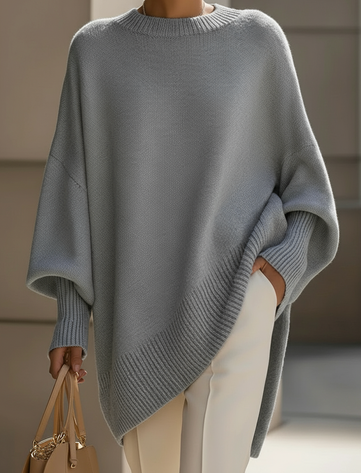 Women's Batwing Knitted Oversized Pullover