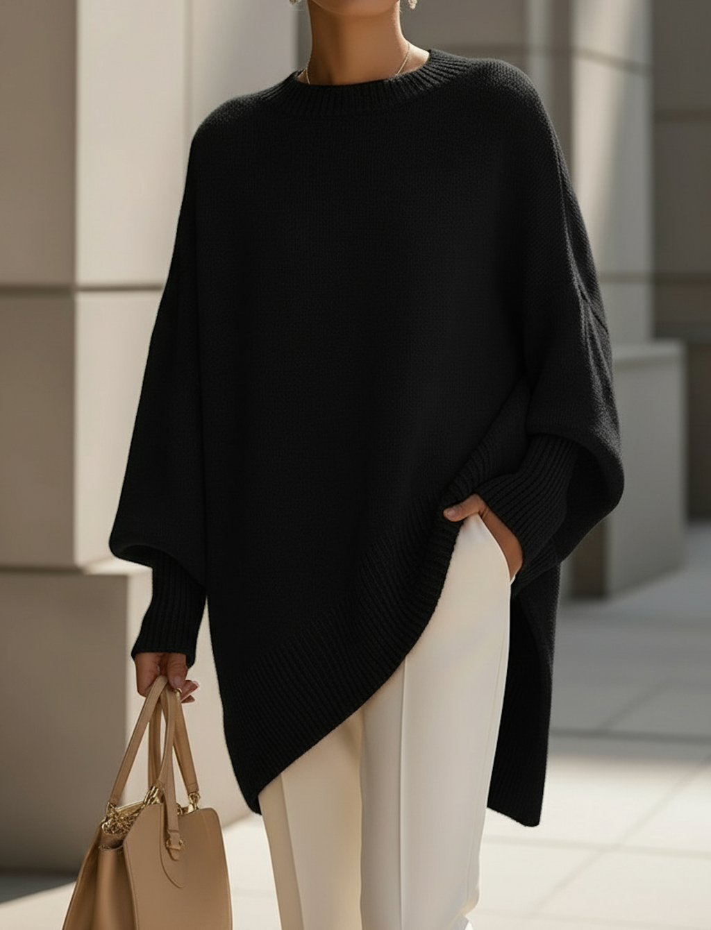 Women's Batwing Knitted Oversized Pullover