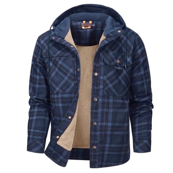 Men's Printed Fleece-Lined Hooded Jacket