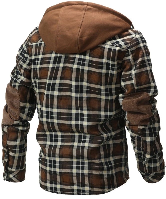 Men's Printed Fleece-Lined Hooded Jacket