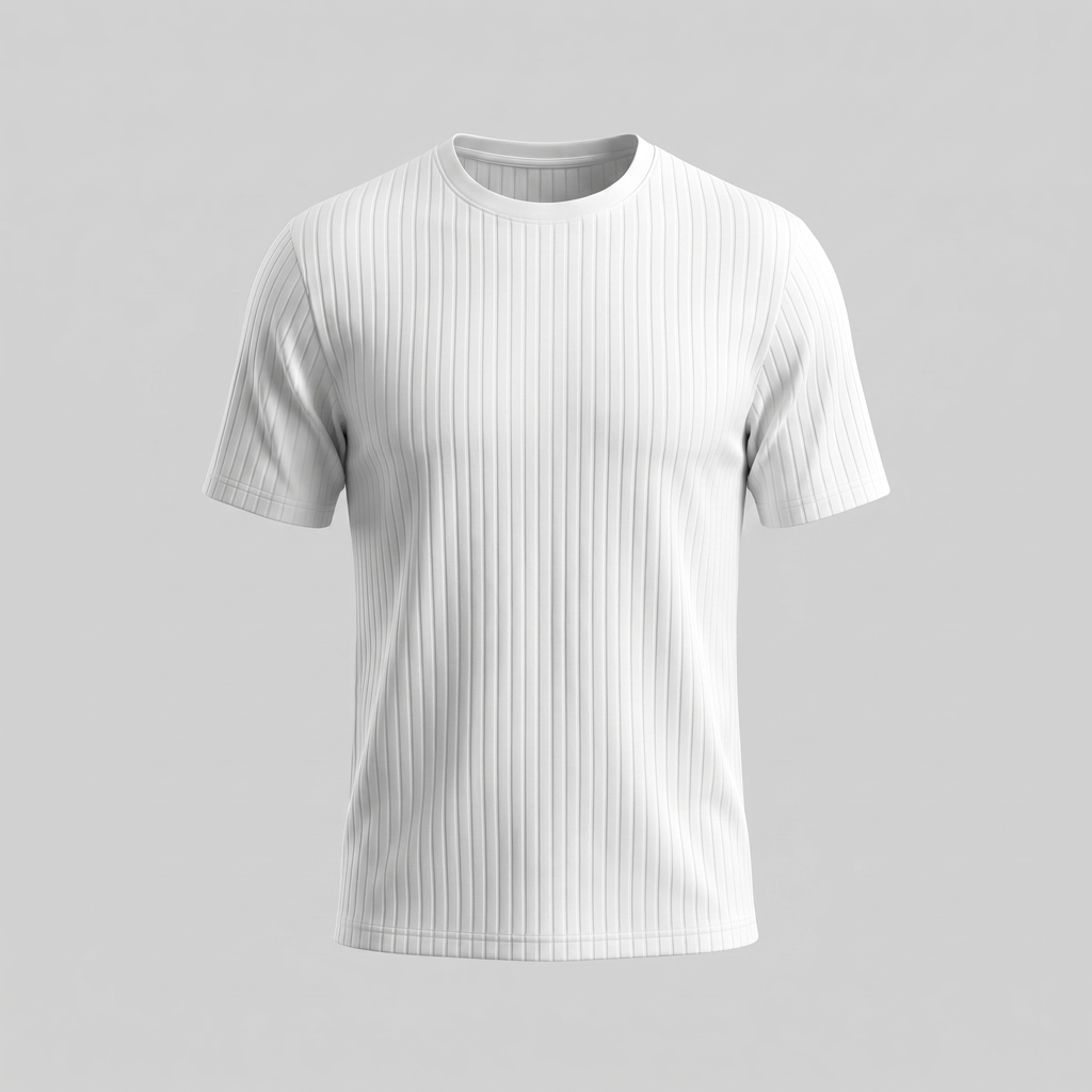Men's Slim-Fit Ribbed Crew Neck T-Shirt
