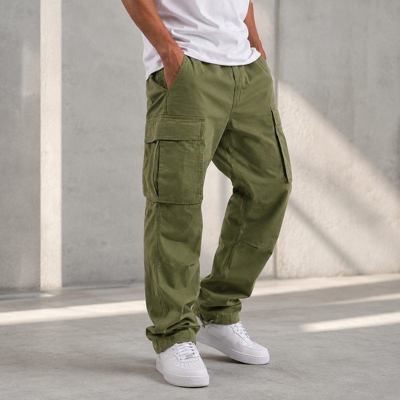 Men's Multi-Pocket Relaxed Cargo Trousers