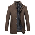 Men's Quilted High Collar Tailored Overcoat
