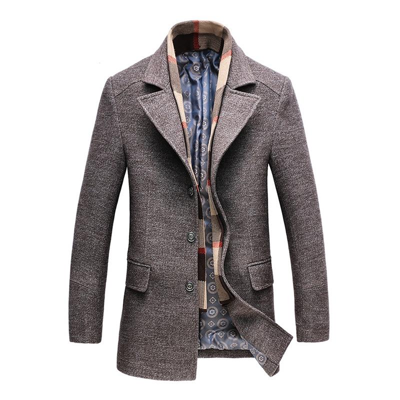 Men's Long Tailored Woollen Overcoat