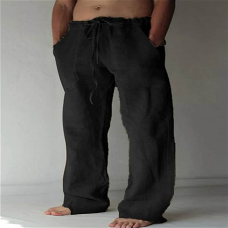 Men's Relaxed Drawstring Wide-Leg Trousers