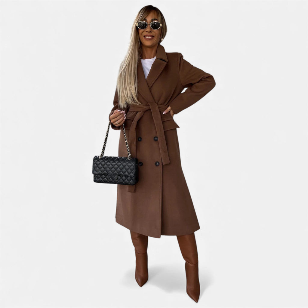 Women's Classic Mid-Length Belted Topcoat