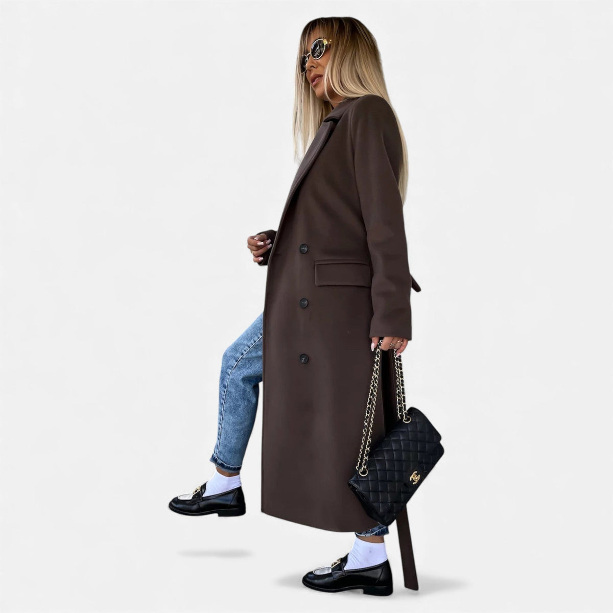 Women's Classic Mid-Length Belted Topcoat