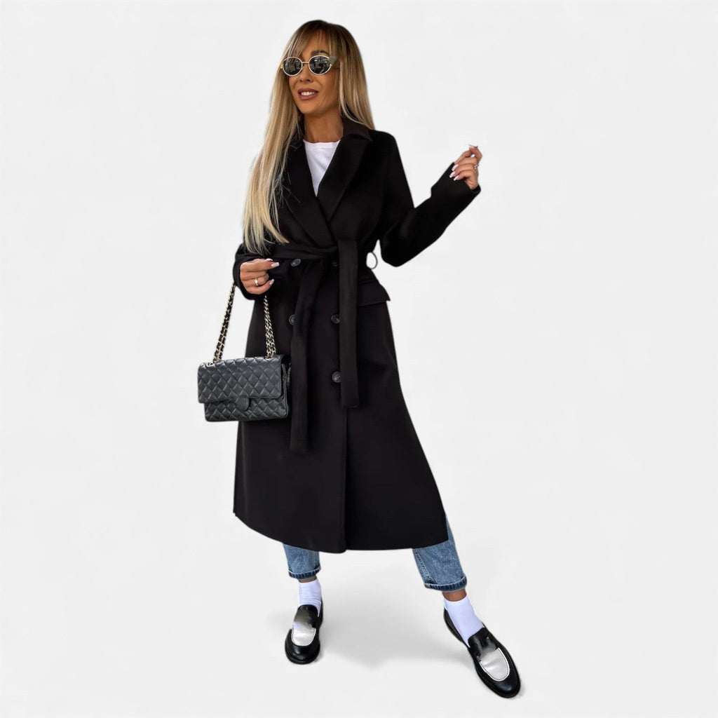 Women's Classic Mid-Length Belted Topcoat