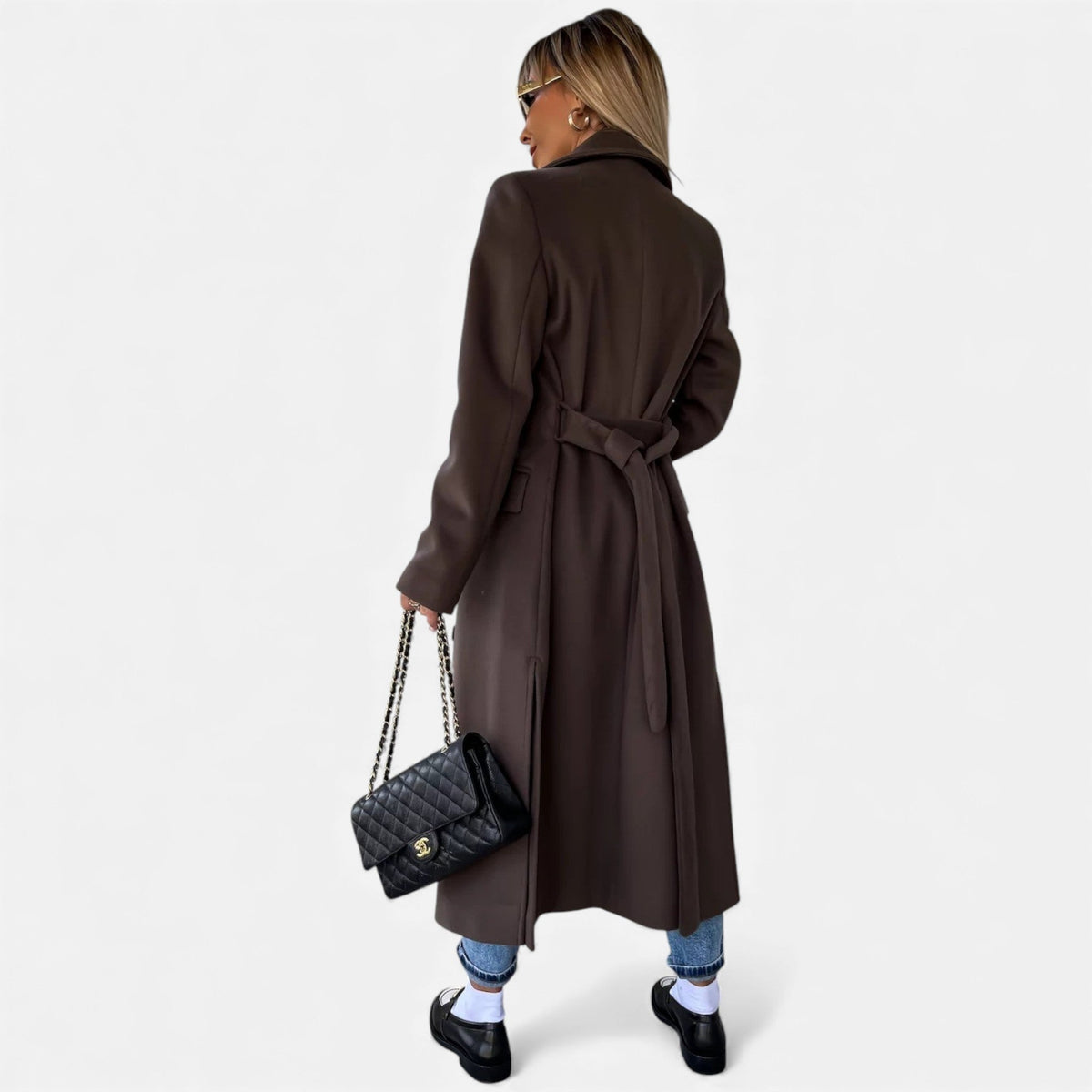 Women's Classic Mid-Length Belted Topcoat