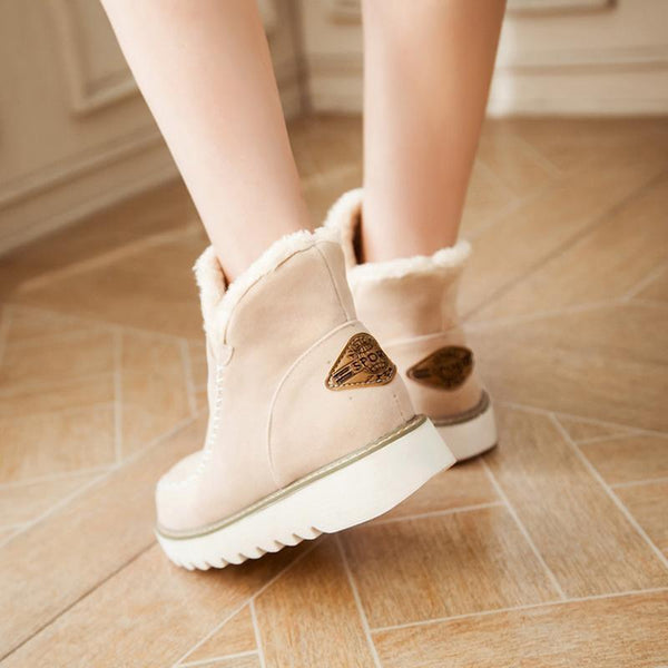 Women's Faux Fur-Trimmed Suede Winter Boots