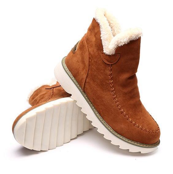 Women's Faux Fur-Trimmed Suede Winter Boots