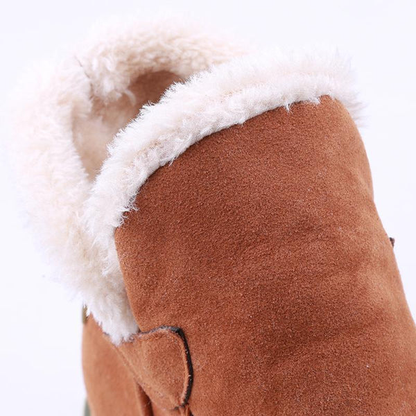 Women's Faux Fur-Trimmed Suede Winter Boots