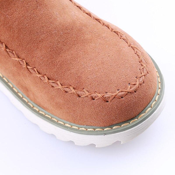 Women's Faux Fur-Trimmed Suede Winter Boots