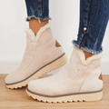 Women's Faux Fur-Trimmed Suede Winter Boots