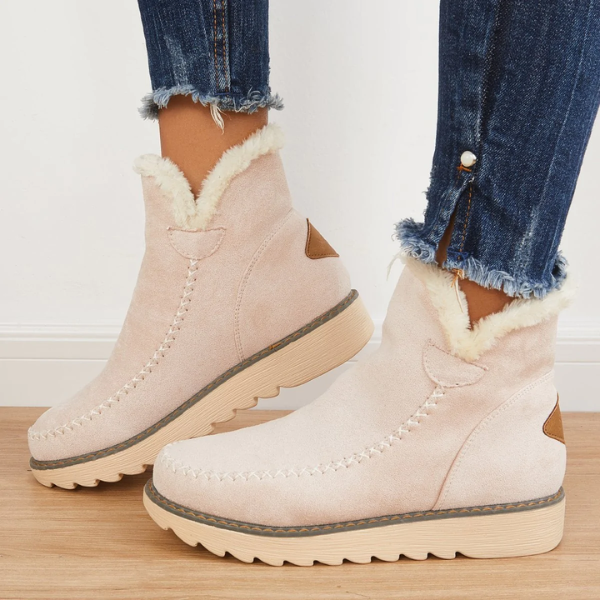Women's Faux Fur-Trimmed Suede Winter Boots