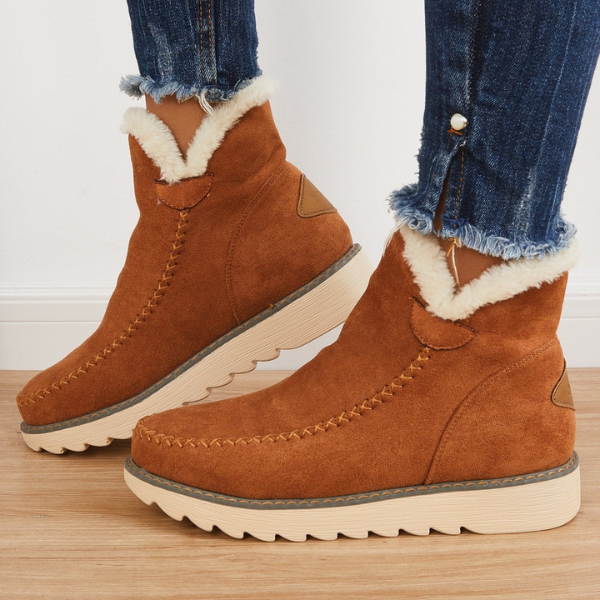 Women's Faux Fur-Trimmed Suede Winter Boots