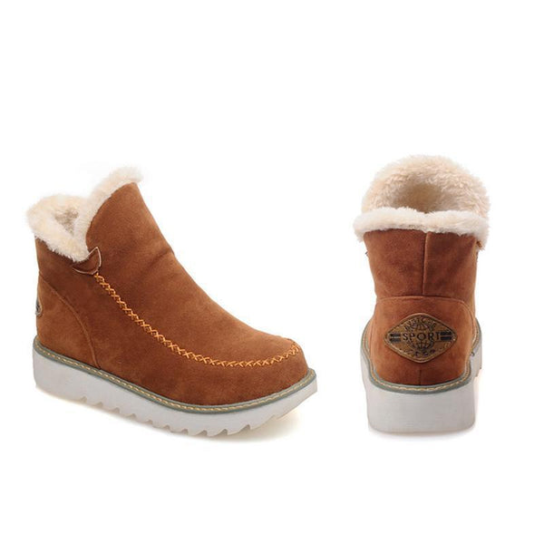 Women's Faux Fur-Trimmed Suede Winter Boots