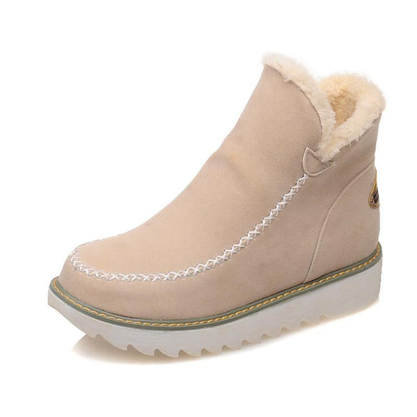 Women's Faux Fur-Trimmed Suede Winter Boots