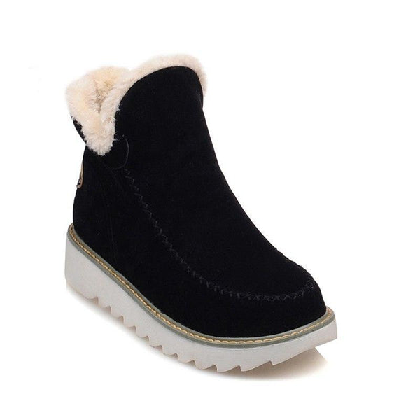 Women's Faux Fur-Trimmed Suede Winter Boots