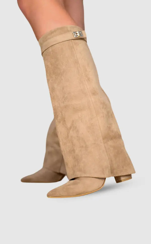 Women's Slim-Heel Tall Leather Boots