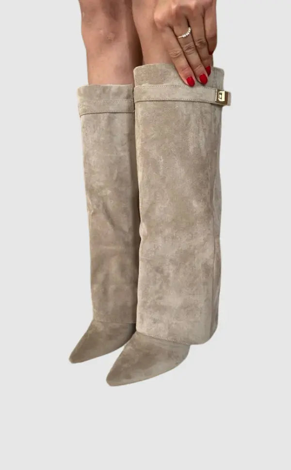 Women's Slim-Heel Tall Leather Boots