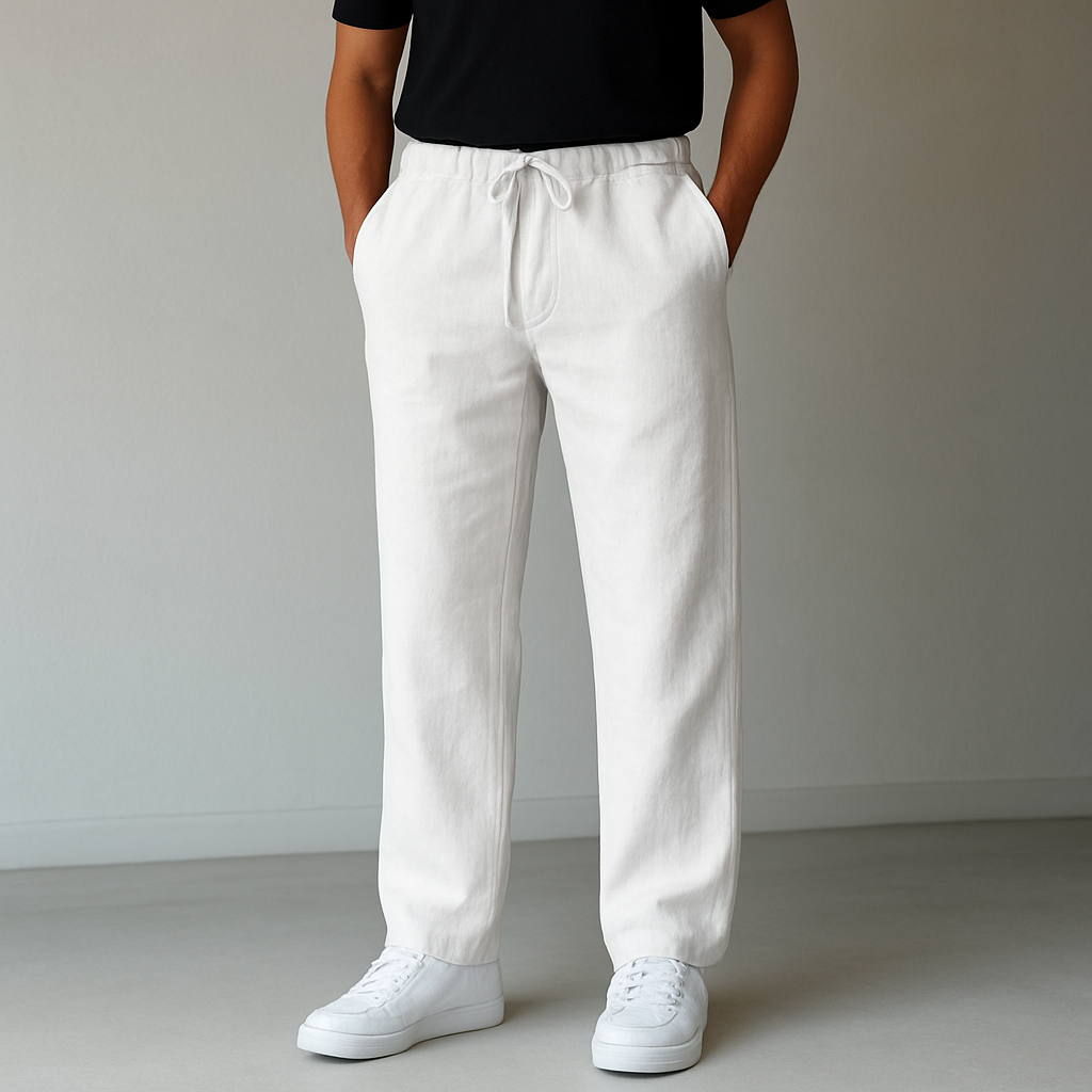 Men's Relaxed Wide-Leg Casual Drawstring Trousers