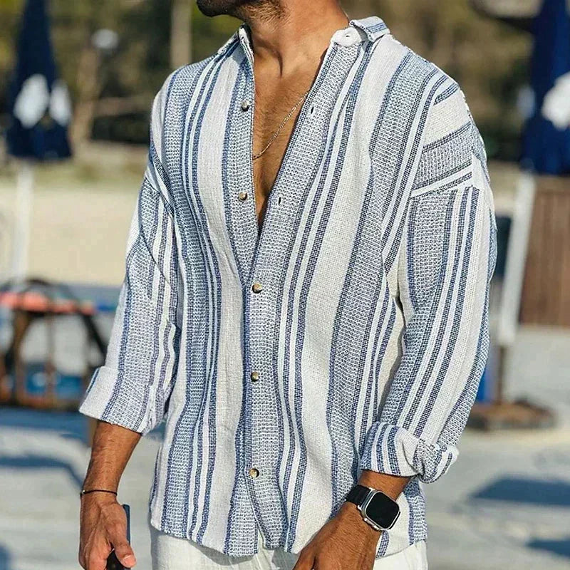 Men's Lightweight Vintage Stripe Summer Shirt