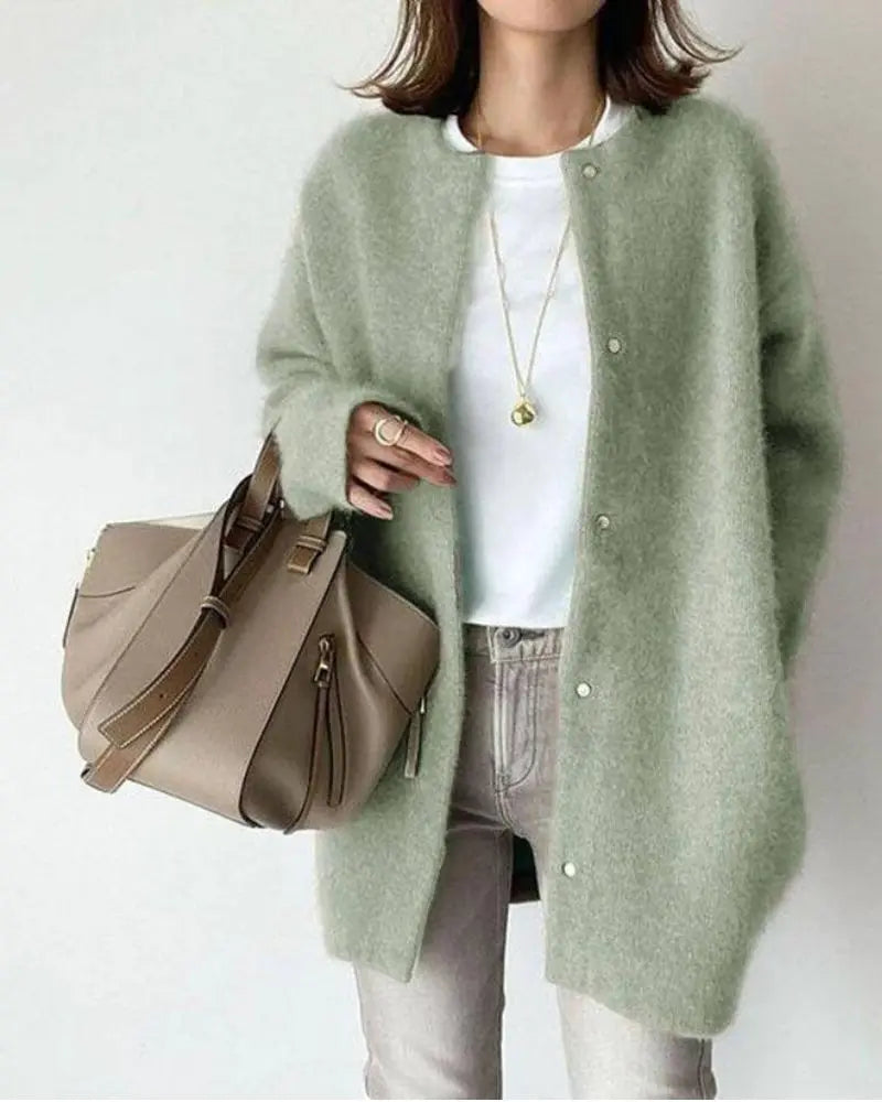 Women's Deep-Pocket Woollen Knit Cardigan