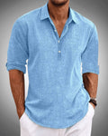 Men's Breathable Cotton Roll Sleeve Popover Shirt