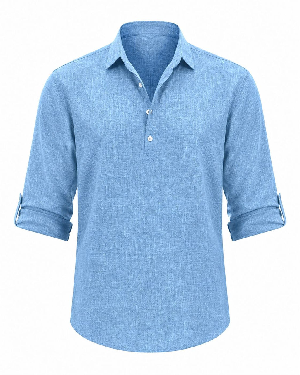 Men's Breathable Cotton Roll Sleeve Popover Shirt