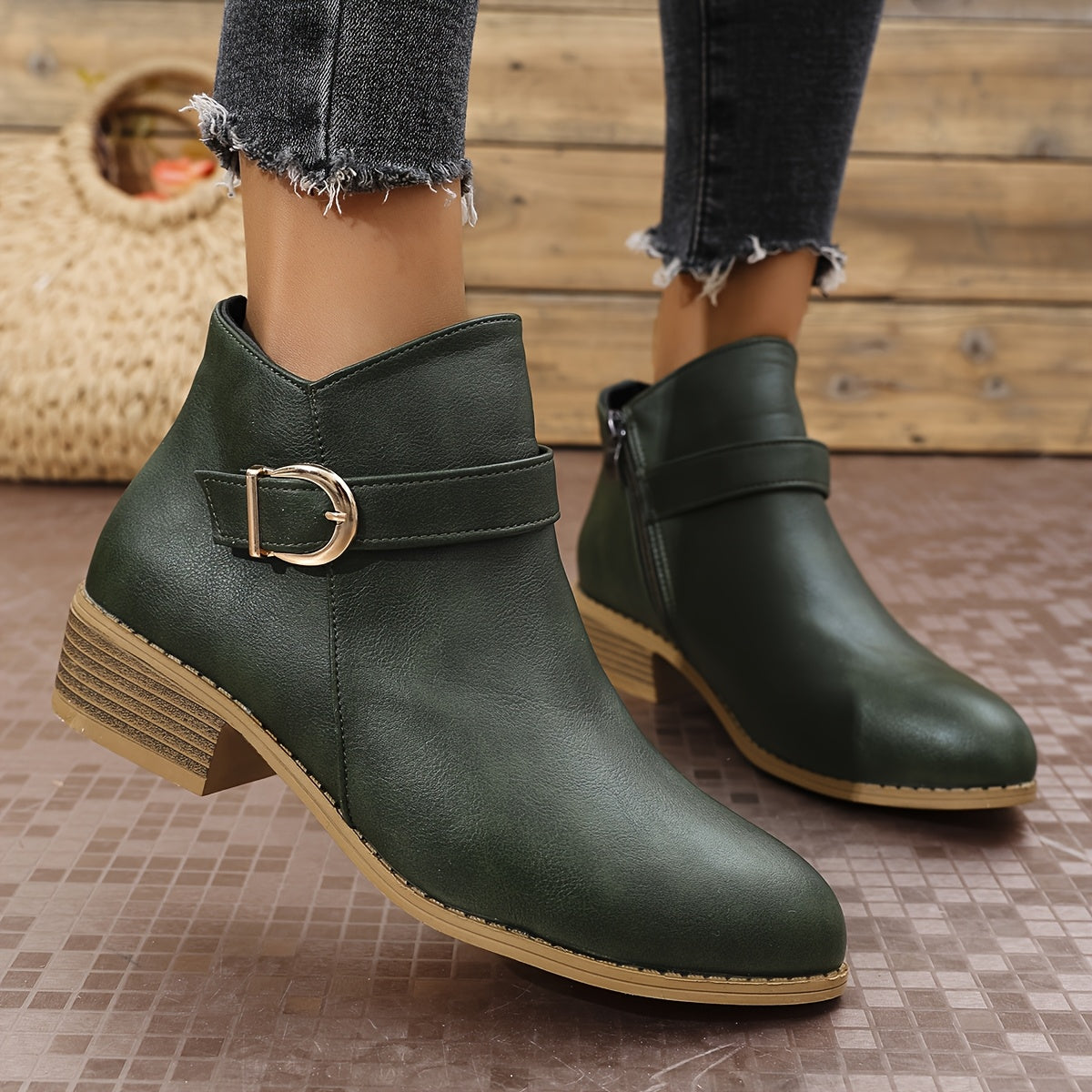 Women's Buckle-Detail Chelsea Ankle Boots