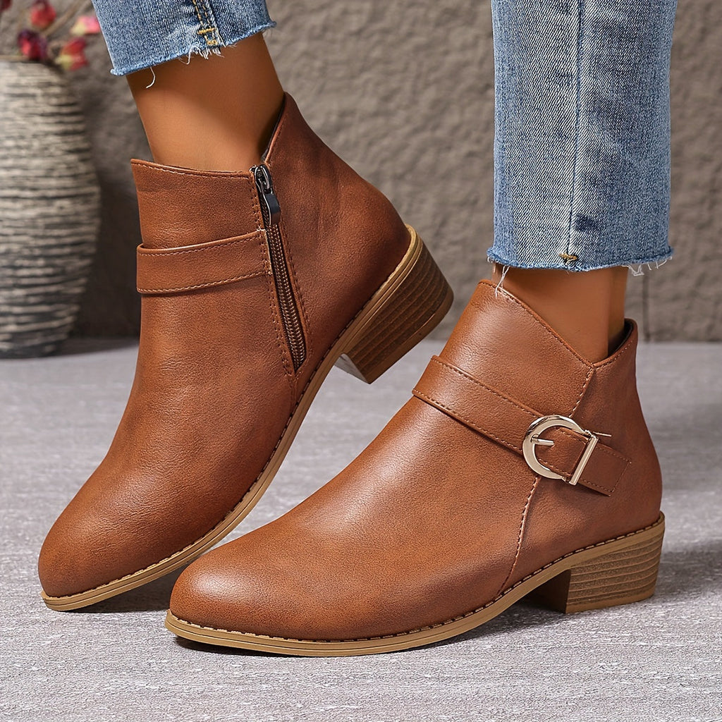 Women's Buckle-Detail Chelsea Ankle Boots
