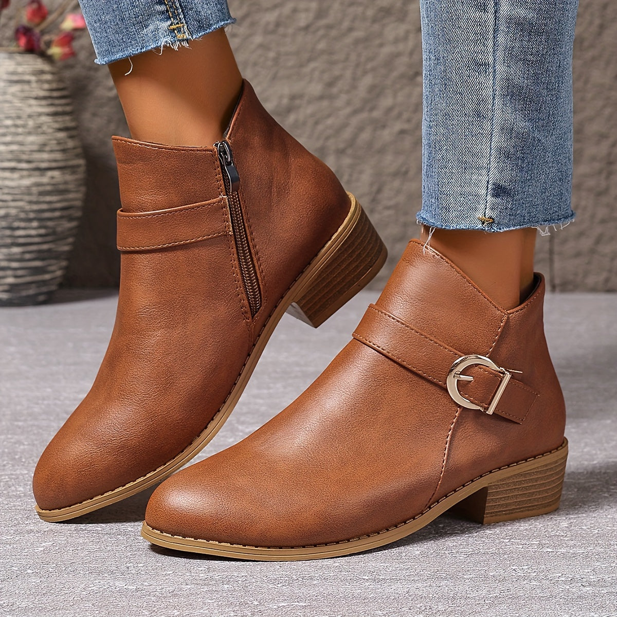 Women's Buckle-Detail Chelsea Ankle Boots