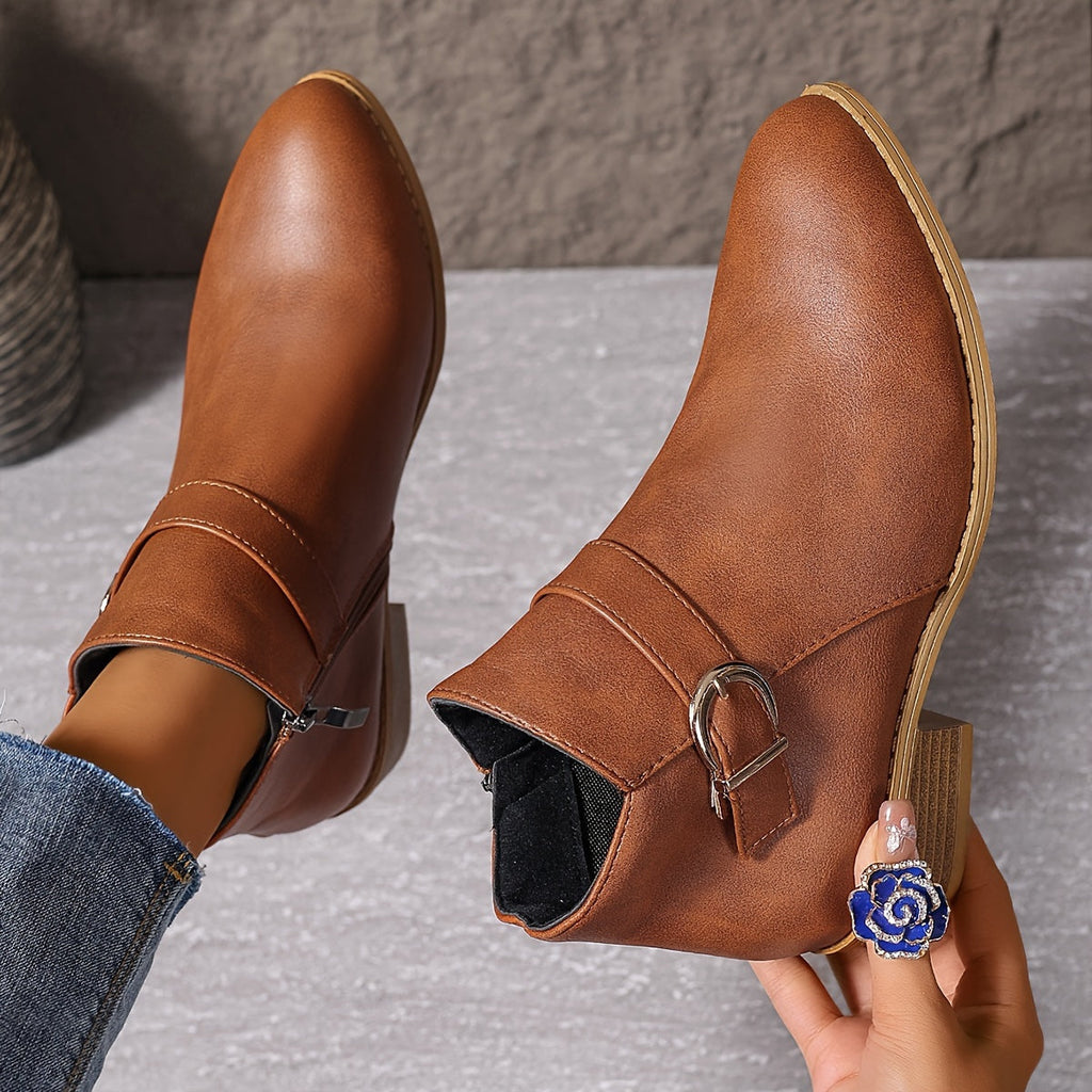 Women's Buckle-Detail Chelsea Ankle Boots