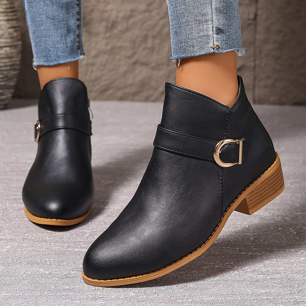 Women's Buckle-Detail Chelsea Ankle Boots