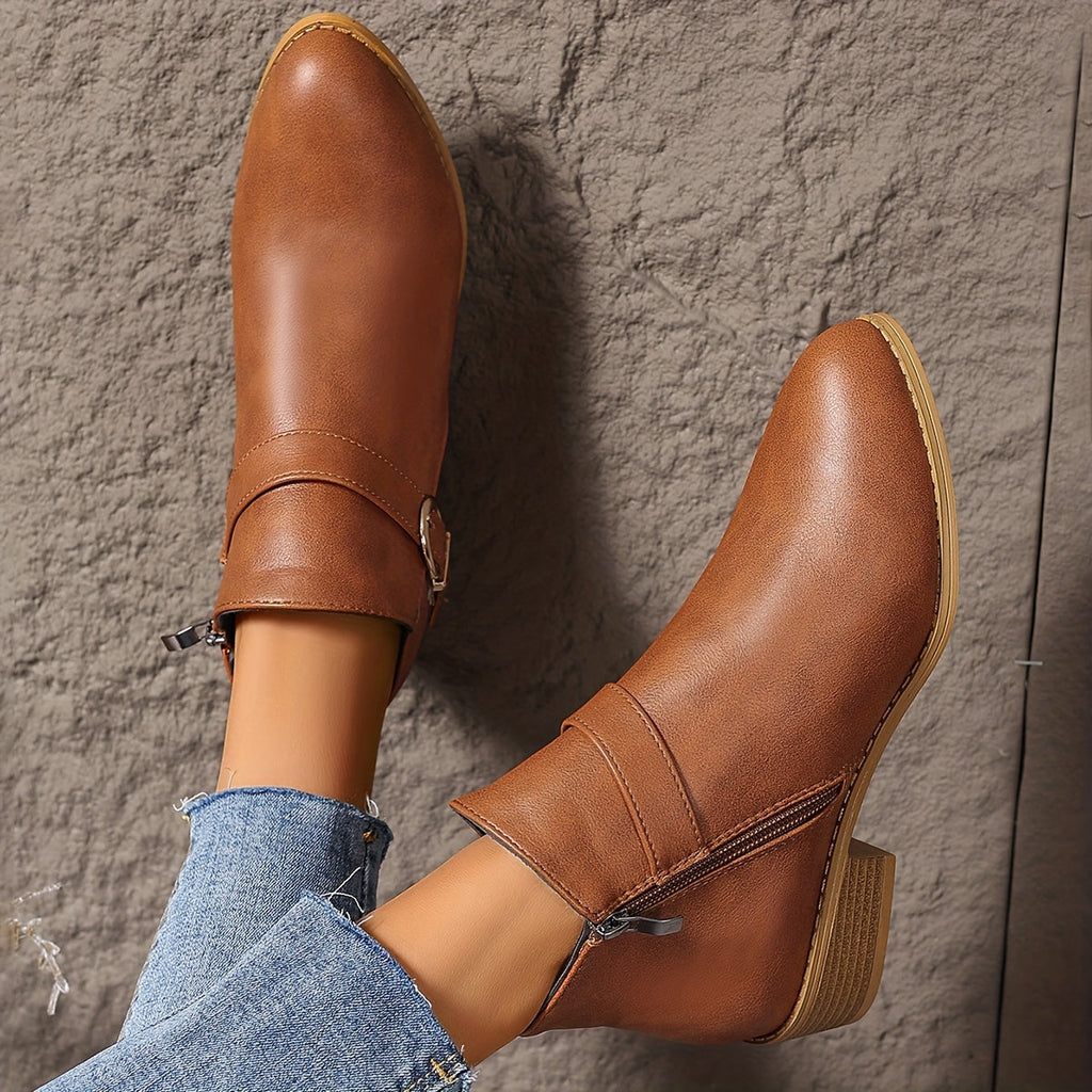 Women's Buckle-Detail Chelsea Ankle Boots