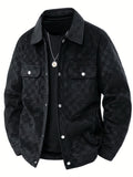 Men's Printed Popper-Front Utility Jacket