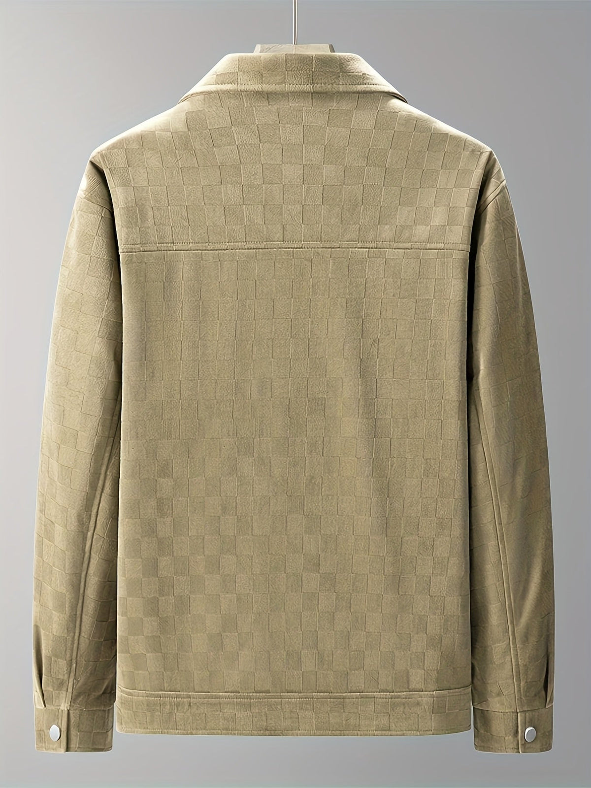 Men's Printed Popper-Front Utility Jacket