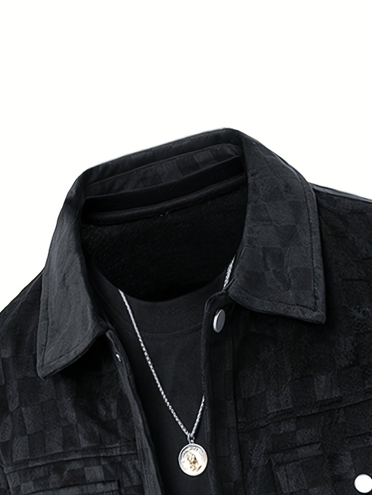 Men's Printed Popper-Front Utility Jacket